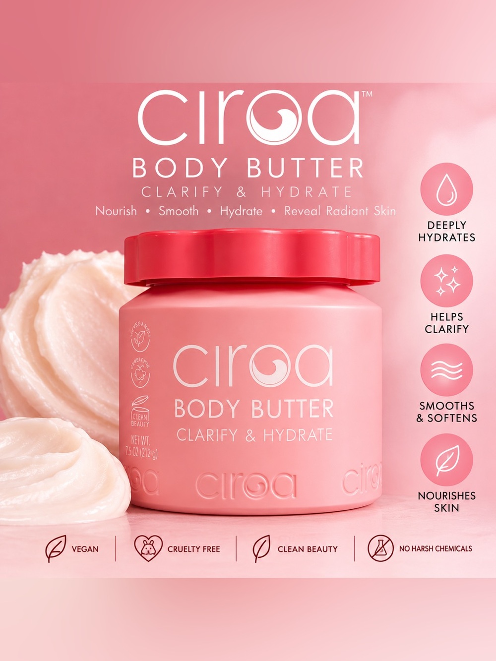 Ciroa Watermelon & Guava Clarify & Hydrate Body Butter – 15.8 oz